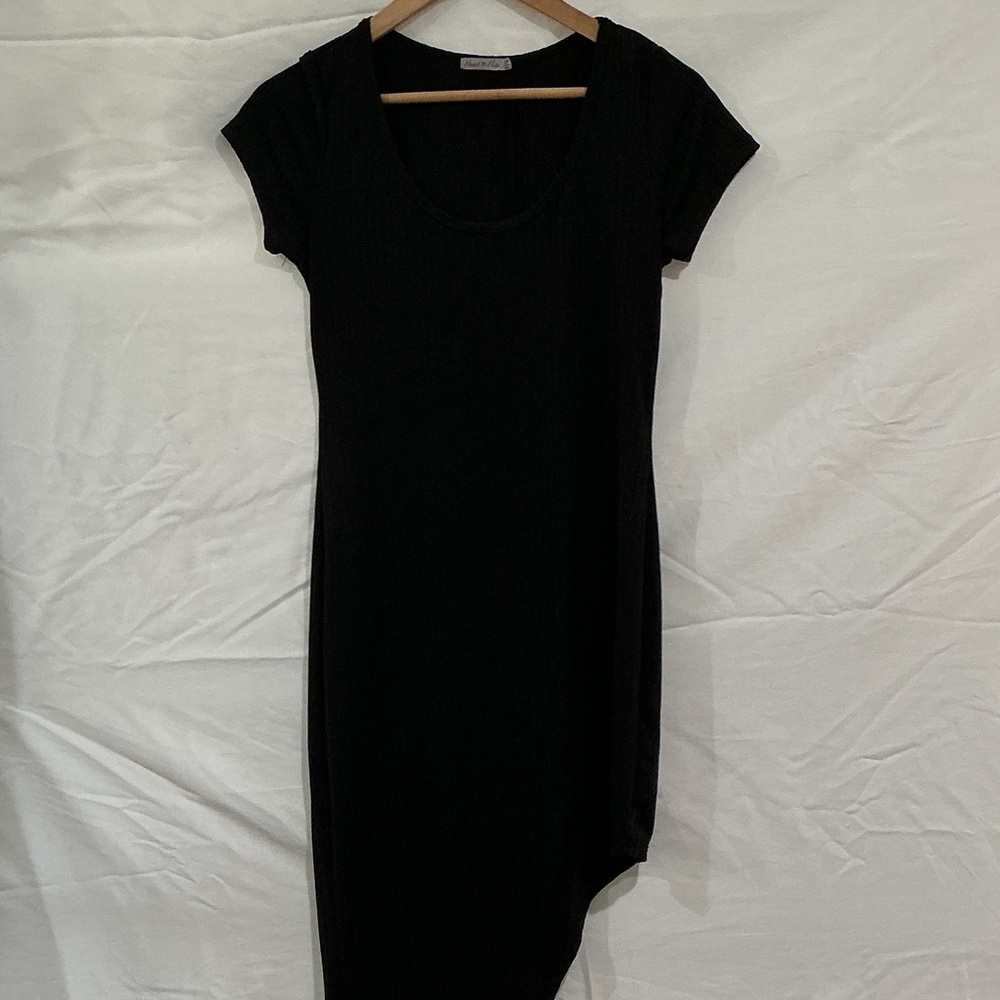Heart & Hips Elegant Black Asymmetrical Dress